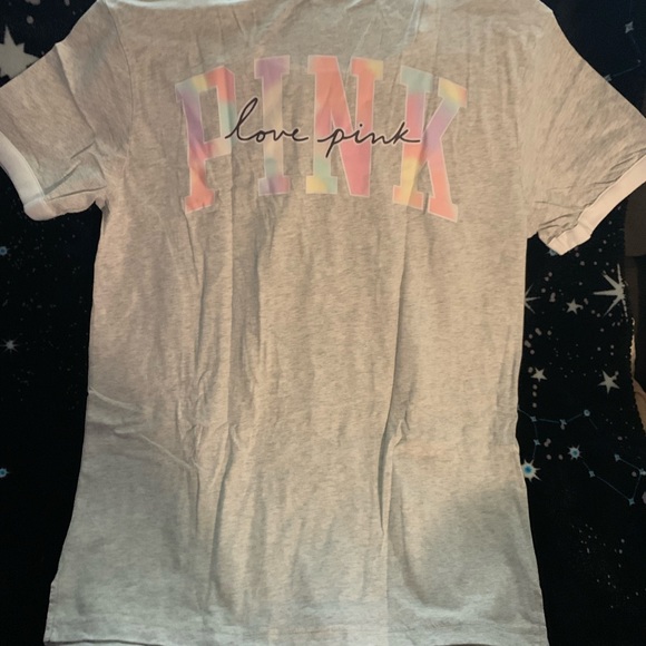 Victoria’s Secret Pink Grey Freya Tie Dye Logo Campus Ringer & Baggy Sweats - Picture 3 of 11